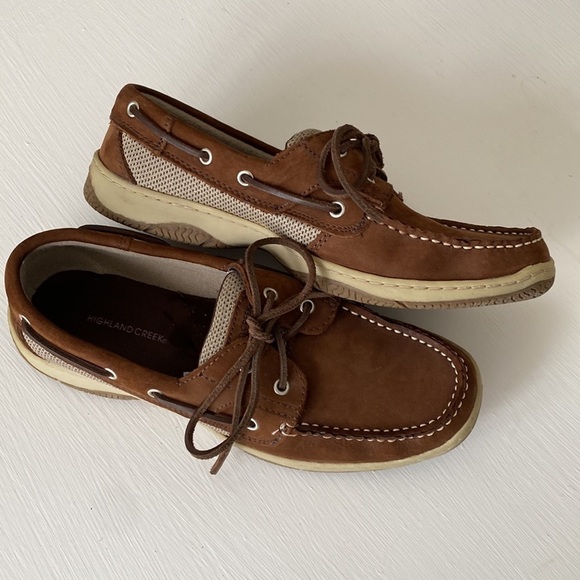 Highland Creek Brown Chesapeake Suede Dockside Boat Shoes 9 Like New Casual Fall - Picture 1 of 17